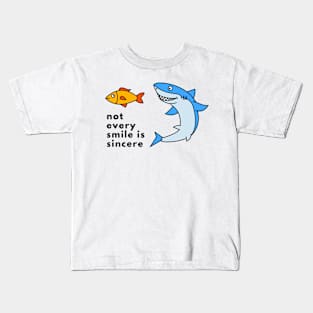 Shark and Fish with  life quote Kids T-Shirt